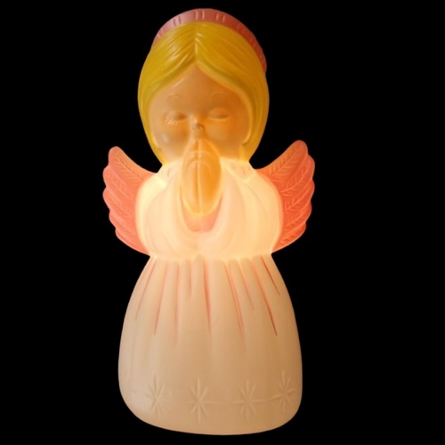  Lighted Pink Winged Angel blowmold