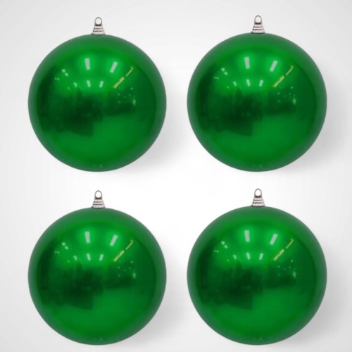100mm Green Baubles 4Pk - avail October 2024