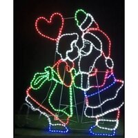 Mrs Claus Kissing Santa Rope Light Motif