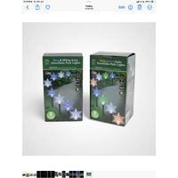 Blue and White Solar Snowflake Path Lights - 8   piece