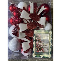 Red and White Tree Decoration set -27 pieces