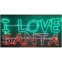 I LOVE SANTA Rope Light Motif