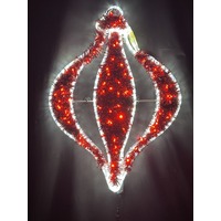 86cm Red/White Bauble Rope light Motif