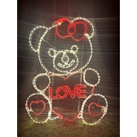 Girl Teddy with Love Rope Light Motif