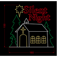 Silent Night Church Scene Rope Light motif 