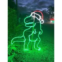 Christmas T-Rex Dinosaur Rope Light Motif 