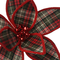 32cm Christmas Tartan Poinsettia