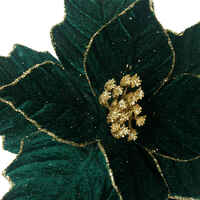 28cm Emerald Poinsettia W/Clip