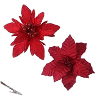 26cm Red Poinsettia W/Clip