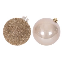 20cm Champagne Pearl Finish Bauble (P)