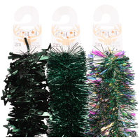 2m Forest Green Tinsel with Multi Fleck