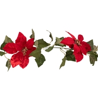 2m Red Poinsettia Garland