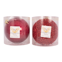 20cm Red Tinsel Finish Bauble (P)