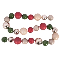 216cm Red & Green Bauble Garland