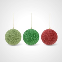 9cm Glitter Bauble(Green) - AVAIL OCT 2024