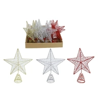 20cm Red Glitter Wire Star Topper 