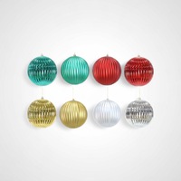 15cm Ribbed Matte Silver Bauble