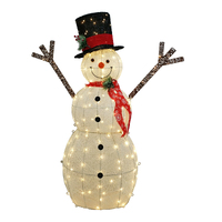 LED Glitter 3D Snowman - 139cm 