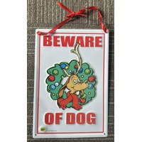 Metal Grinch Sign Beware Of Dog