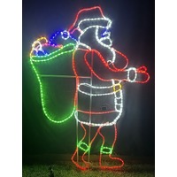 Walking Santa with Sack Rope Light Motif 