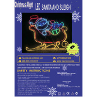 100cm Santa in Sleigh Rope Light Motif 