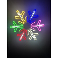 75cm Digital Neon Multi Snowflake