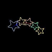 Multi Neon 5 Stars Rope Light Motif