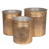 Set of 3 Gold Metal Pots