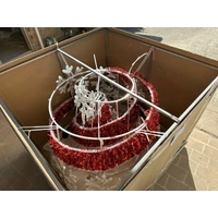 3m Red and White Snowflake Cone Tree Rope Light Motif