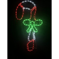 Solar Christmas Candy Cane Rope Light Motif