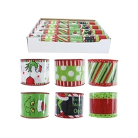 60mm Grinch Stripes Ribbon 2.7m