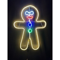 Neon Gingerbread Boy Rope Light Motif 