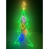 3D Neon Christmas Tree Rope Light Motif 