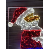 Large LED Santa Dancing with Rudolph Rope Light Motif