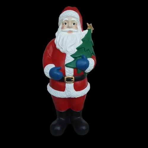 108cm Resin Santa Holding Christmas Tree 