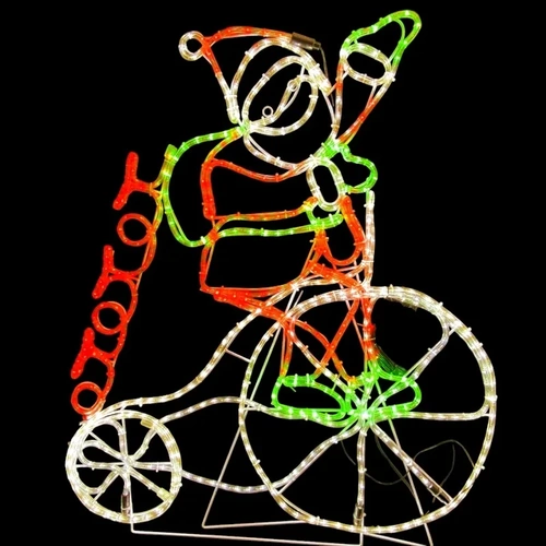 Santa on a Penny Farthing Bike Rope Light Motif