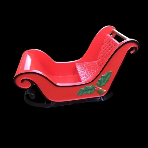 Resin Kiddie Sleigh with Mistletoe 