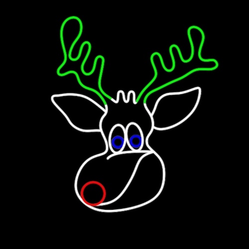 Reindeer Face Rope Light Motif 