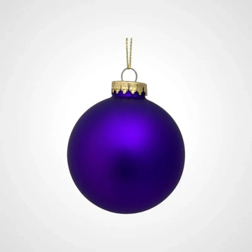 80mm Violet Matte Glass Bauble