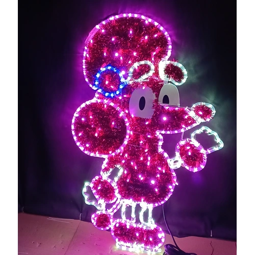 Pink Poodle Rope Light Motif - PREORDER FOR 2025