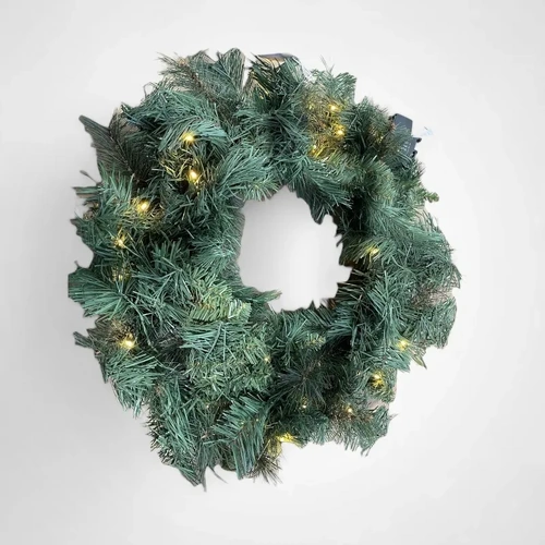 24" Pre Lit Majestic Pine Wreath