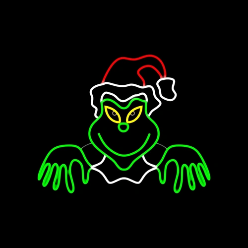 Peeping Grinch Rope Light Motif - PREORDER FOR 2025