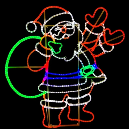 Large Santa Waving Rope Light Motif