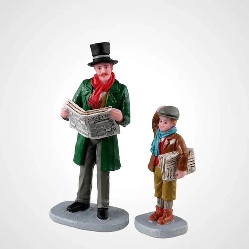 Lemax Merry Newsboy Set of 2