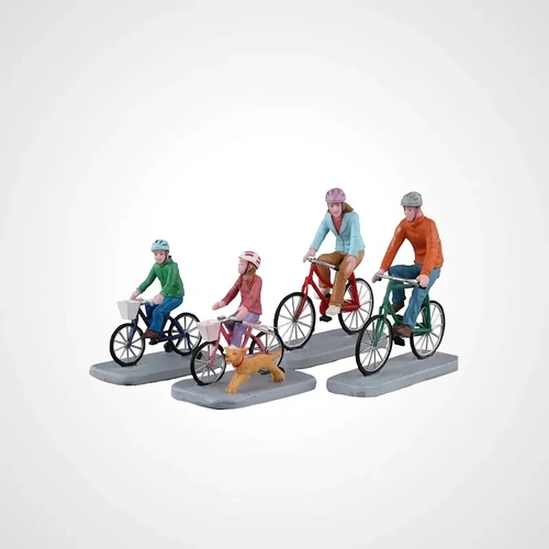 Lemax Family Bike Ride Set of 4