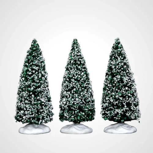 Lemax 4in. Snowy Juniper Tree Set of 3 