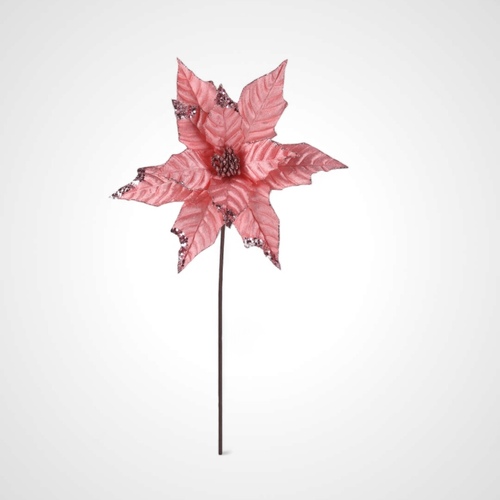 Dark Pink Velour Poinsettia 50cm