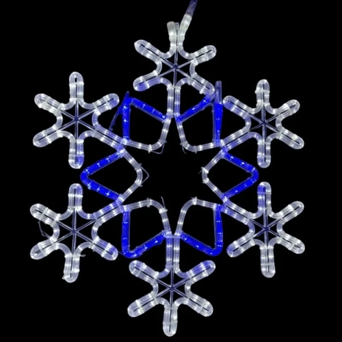 Blue and White Snowflake Rope Light Motif 