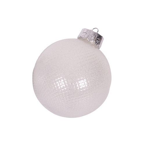 12cm White Bauble