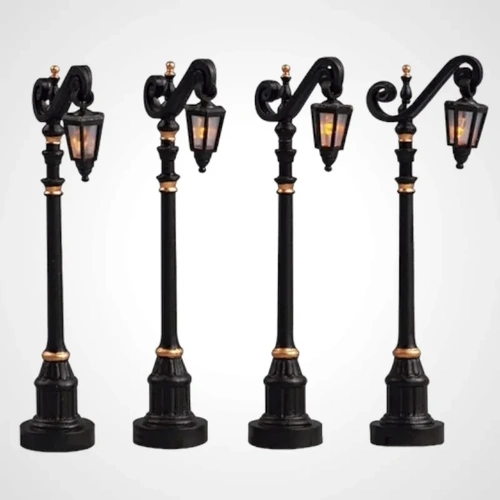 Lemax Colonial Street Lamp, set of 4